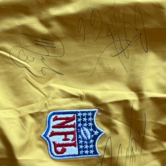 10 signatures 70s  NFL Steelers  4XL Team Jacket Black/Gold Football Fan Collect - Picture 6 of 14